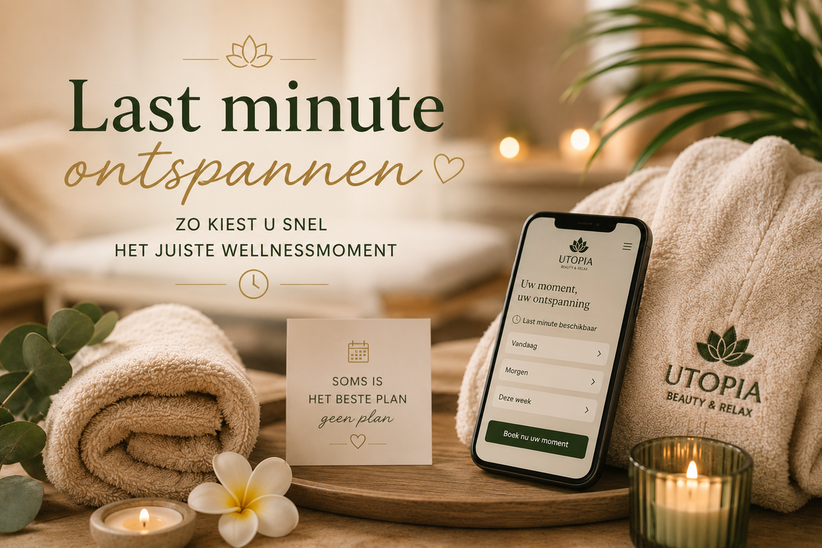 Last minute ontspannen: zo kiest u snel het juiste wellnessmoment bij Beauty & Relax Utopia