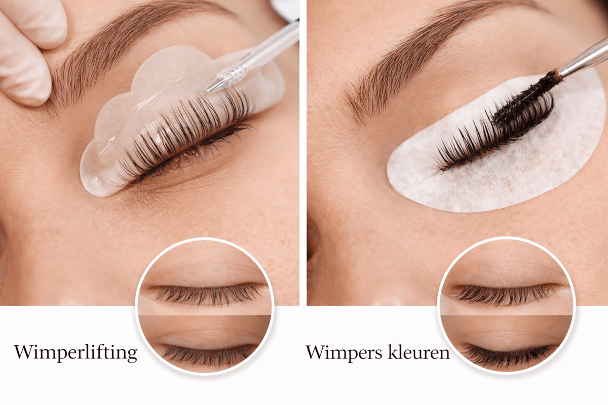 Wimperlifting en wimpers kleuren vergelijken